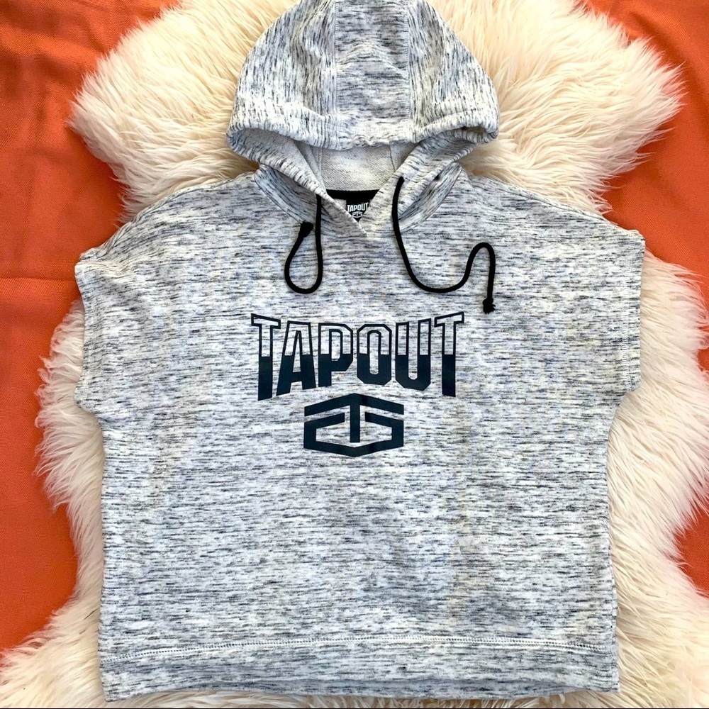 WOMEN GREY HOODED TANK TOP SIZE M